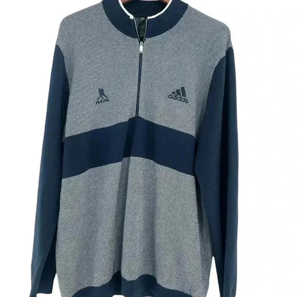 ADIDAS Men's Sport Quarter Zip Sweater Lightweight Hockey Size XL - Picture 8 of 8